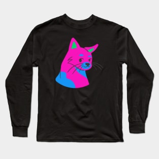 Cat in polysexual pride colors Long Sleeve T-Shirt